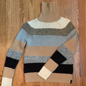 striped Calvin Klein knit turtleneck